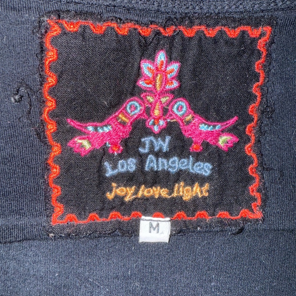 Johnny Was Black Dress with White Embroidery - Picture 3 of 3